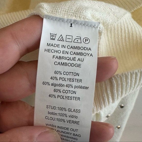 Michael Michael Kors Studded Sleeve Sweater – Bone White – Size L - NWT - Picture 6 of 6